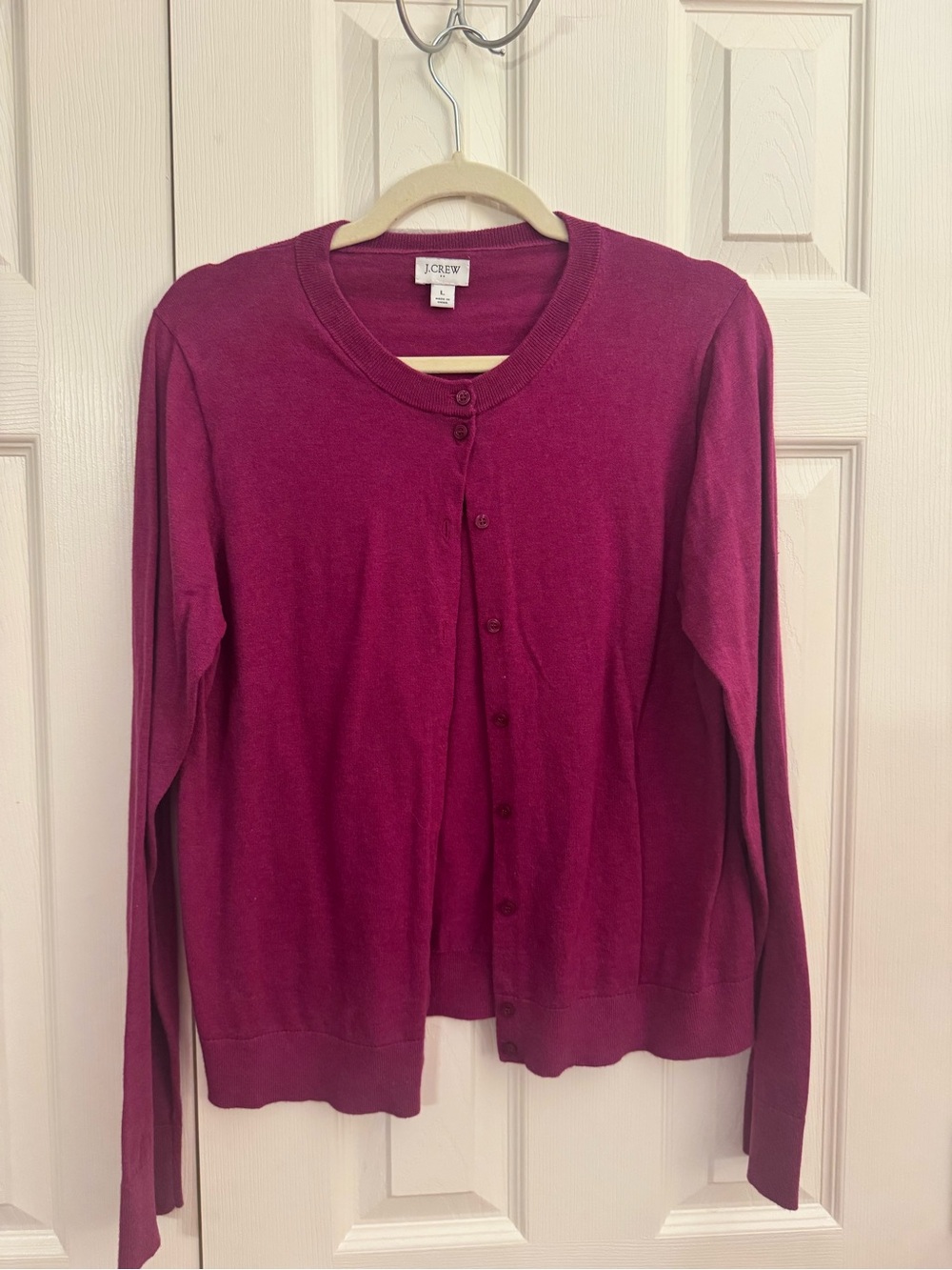 J. Crew Factory Women's Berry Crewneck Button Cardigan